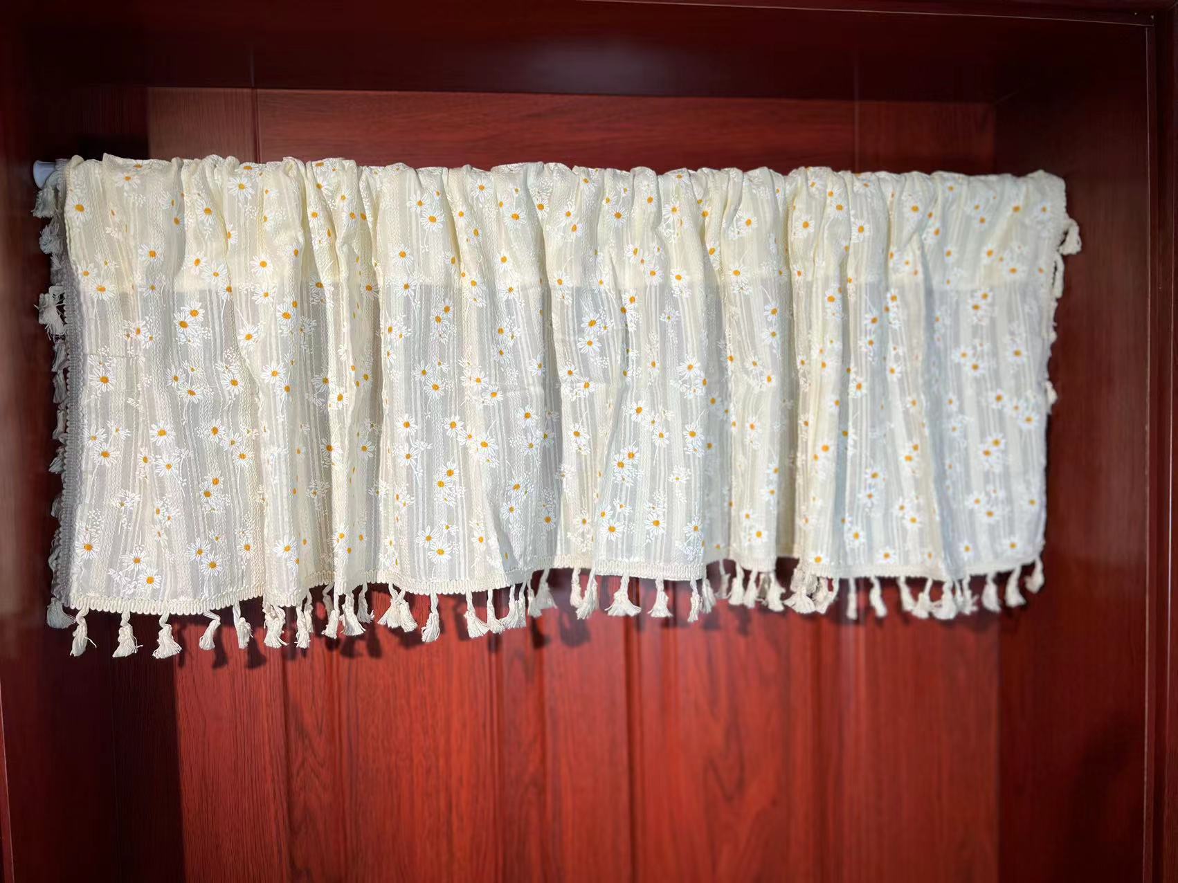 Bistro Curtain Tassels | Short Kitchen Curtain Cafe Style