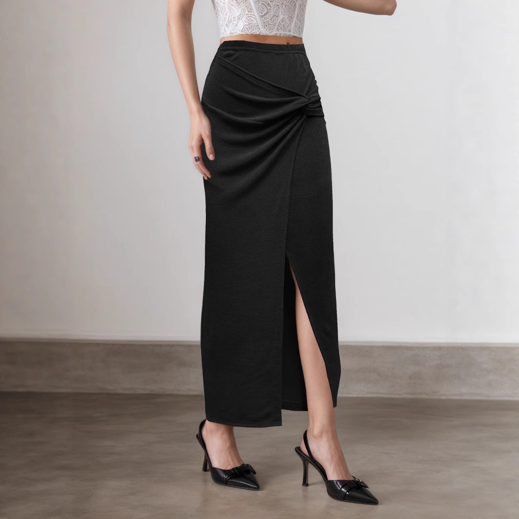 Slim-Fit Midirock mit Twist-Detail – Eleganter Figurbetonter Damen Rock
