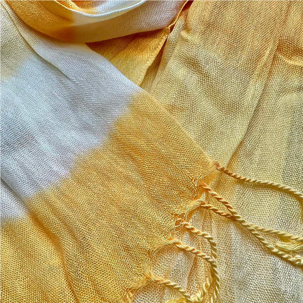2er Boho Schal gelb floral leicht Sommer stilvoll elegant