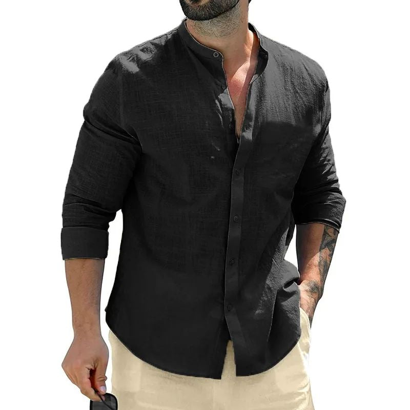 Men's Cotton Long-Sleeve Shirt | Business Shirt Autumn Elegant