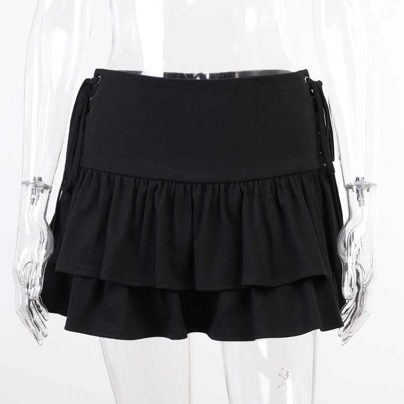 Damen Dark Style Rock | Gothic Minirock mit Seitengürtel