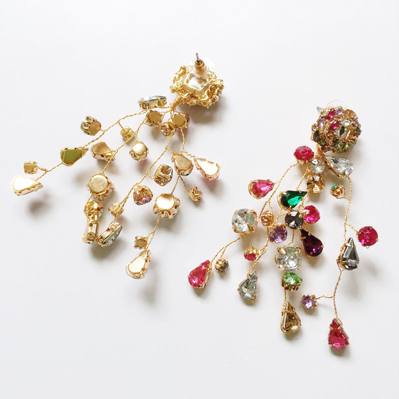 Bunte Kristall-Ohrringe – Funkelnde Diamant-Look Ohrhänger für Damen