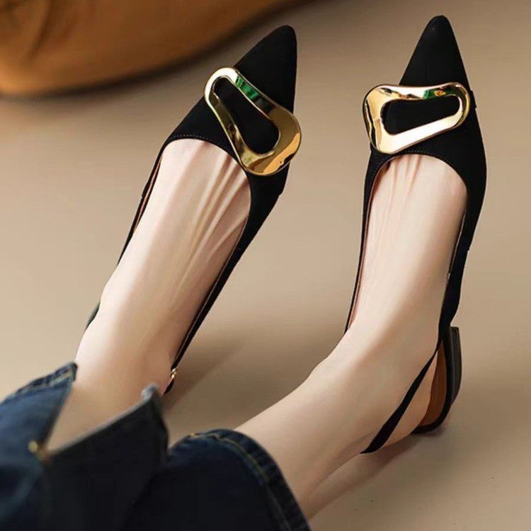French Ballerinas for Women | Retro Flats Metal Buckle