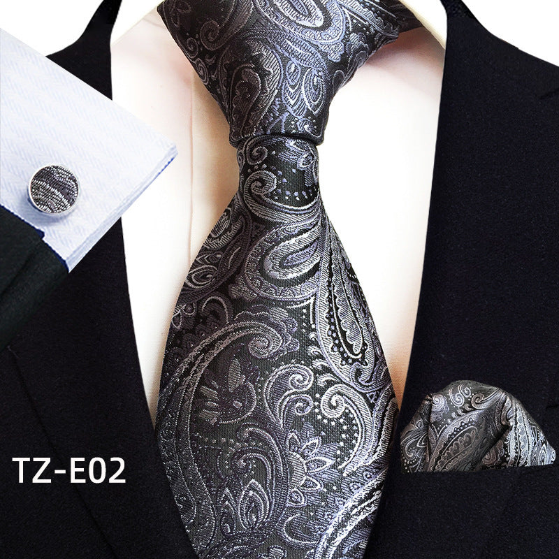 Paisley Tie Set for Men, Elegant 3-Piece, Business Wedding