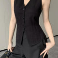 French Women's Vest Elegant Slim Fit Retro Chic Fashion