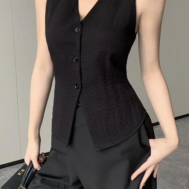 Französische Damenweste Elegant Slim Fit Retro Chic Mode