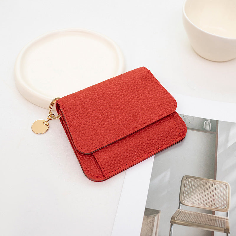 Women's wallet, short, many card slots, magnetic clasp, chic