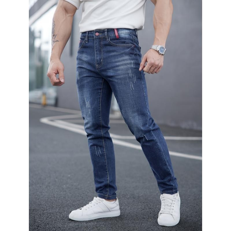 Men's Ripped Jeans Used Look – Cat Whisker Denim Pants