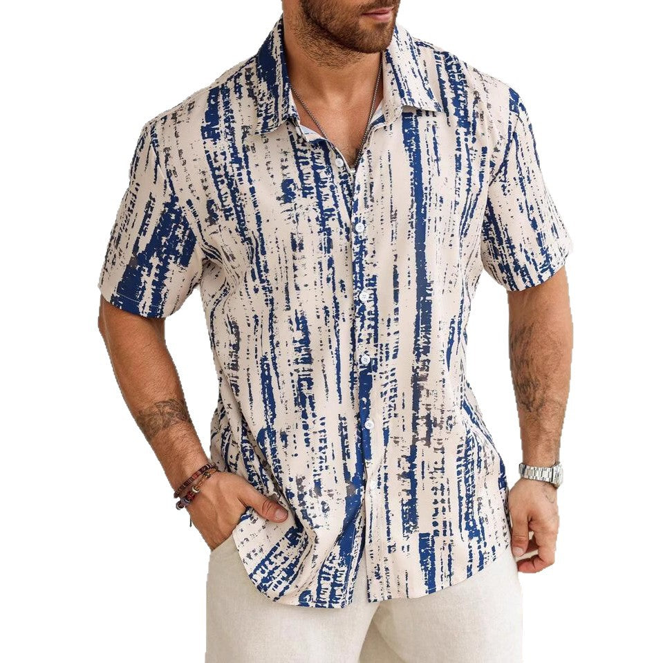 Herren Kurzarmhemd 3D Print | Knitterfrei Sommer Trend