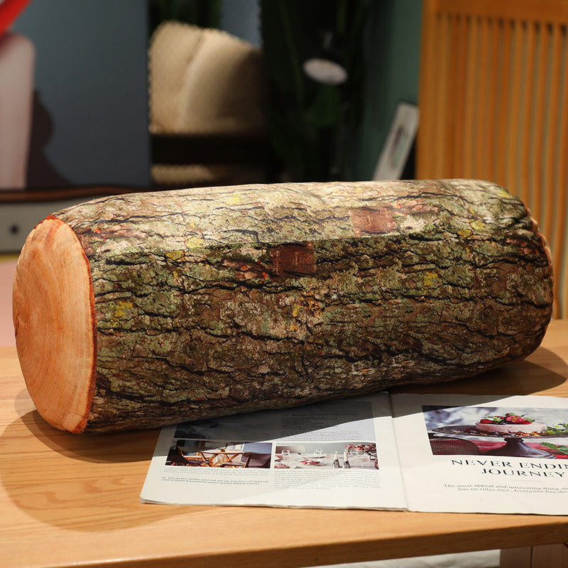 Log Pillow Decor | Realistic Wood Look Sofa Pillow