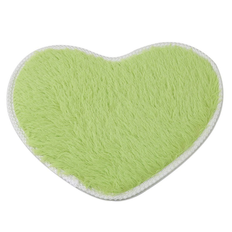 Heart Rug Bedroom | Fluffy Silk Wool Doormat