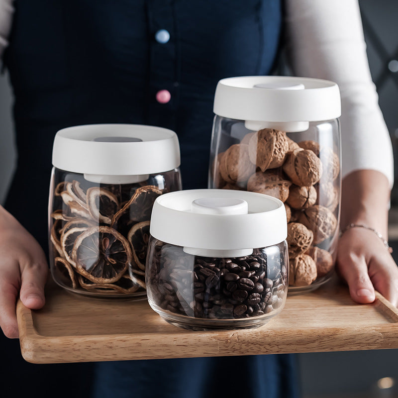 Vacuum Glass Storage Jar | Airtight Canister | Coffee Tea Storage
