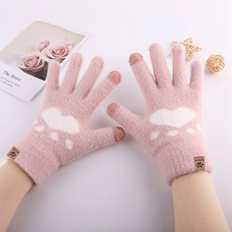 Katzenpfoten Winterhandschuhe Damen | Warme Thermohandschuhe