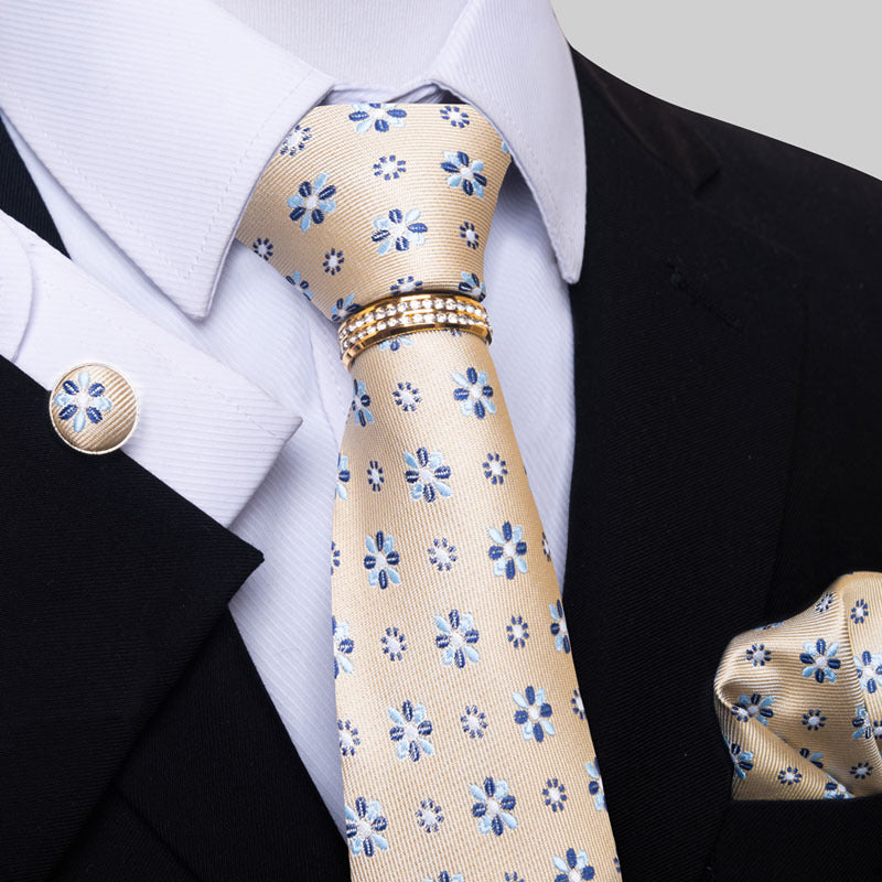 Men's Tie colorful striped floral modern elegant statement