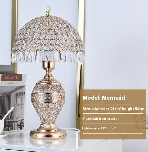 Luxury Crystal Table Lamp Romantic Bedroom Light
