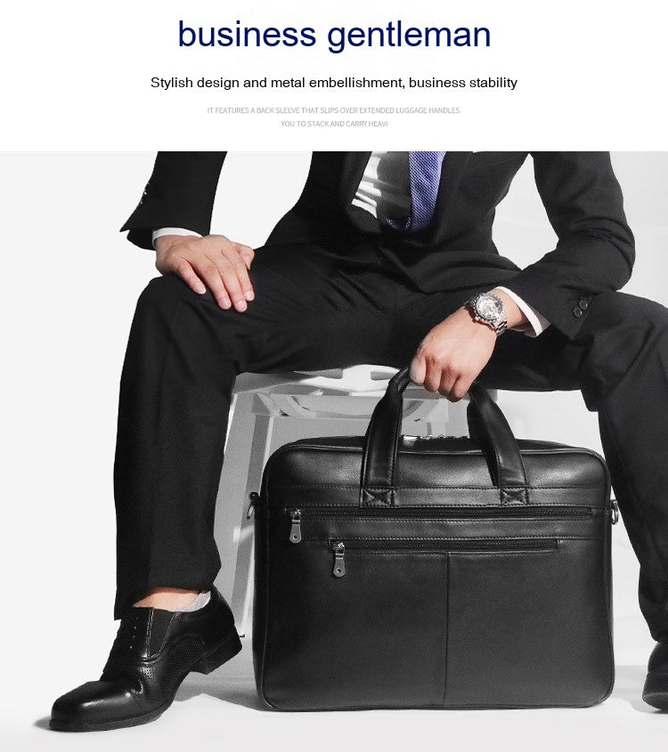 Men's Premium Nappa Leather Briefcase – Genuine Leather Business Laptop Bag
