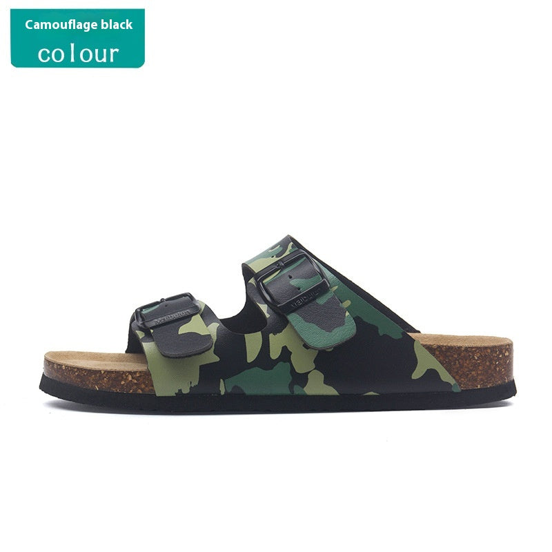 Men's Cork Sandals | Buckle Slippers Comfortable Non-slip