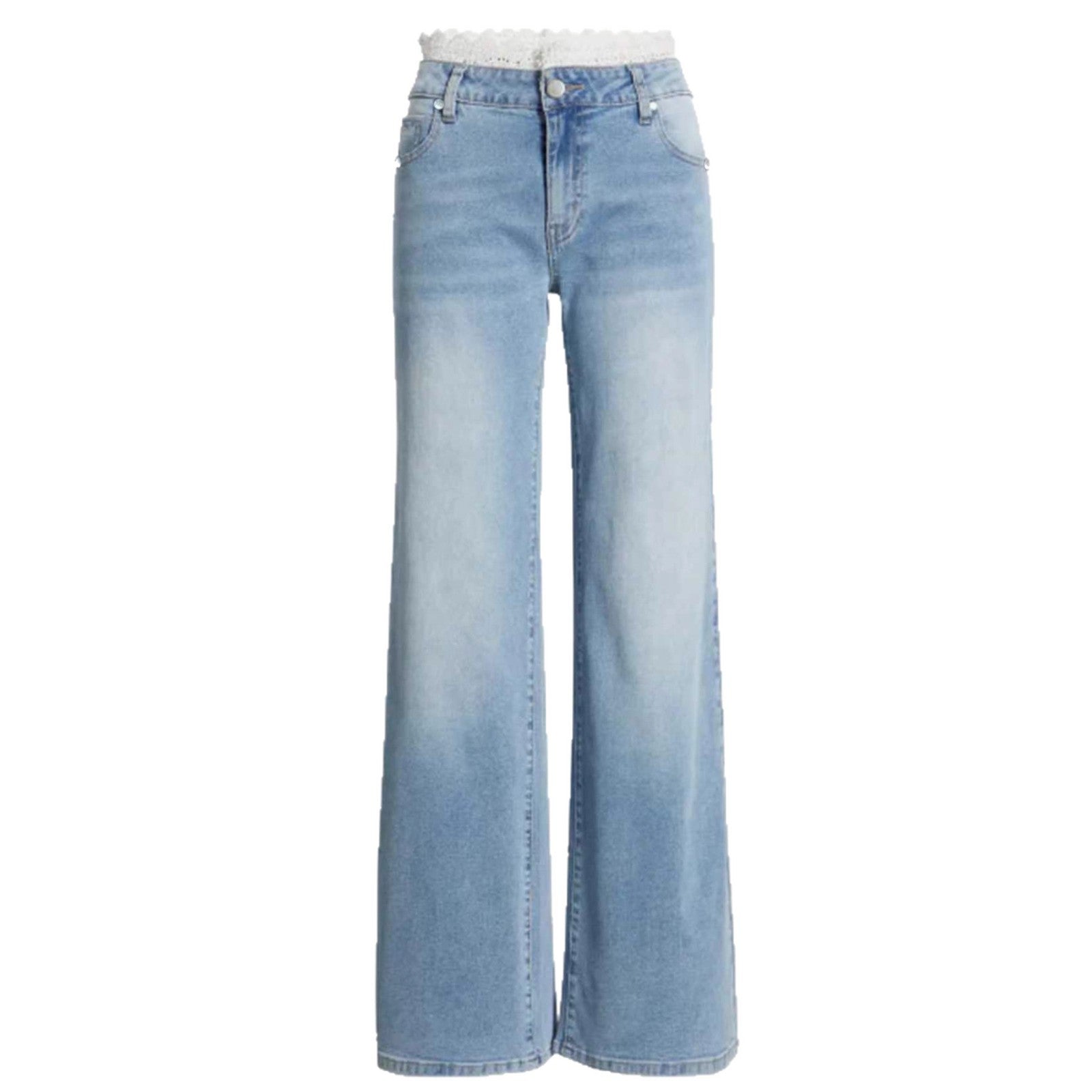 Women's Stretch Jeans with Lace Trim – Stylish Designer Denim
