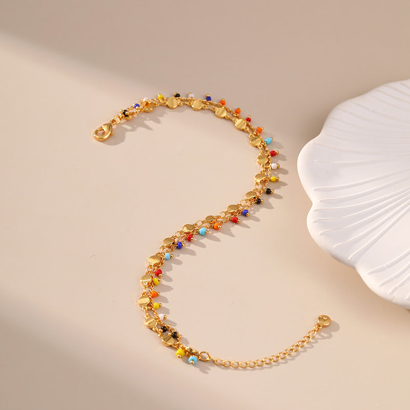 Colorful Boho Anklet with Beads – Ethnic Anklet in Summery Candy Design
