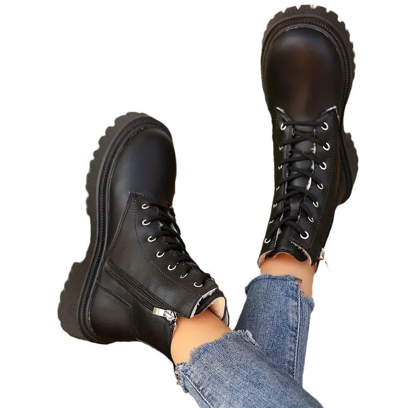 Women's Biker Ankle Boots with Profile Sole – Versatile Motorcycle Boots