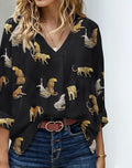 Plus Size Damen Shirt V-Ausschnitt | Lockeres Sommer Oberteil