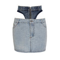 Women's Fashion Elegant Patchwork Contrast Color Hip Skirt