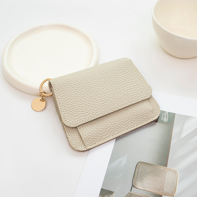 Women's wallet, short, many card slots, magnetic clasp, chic