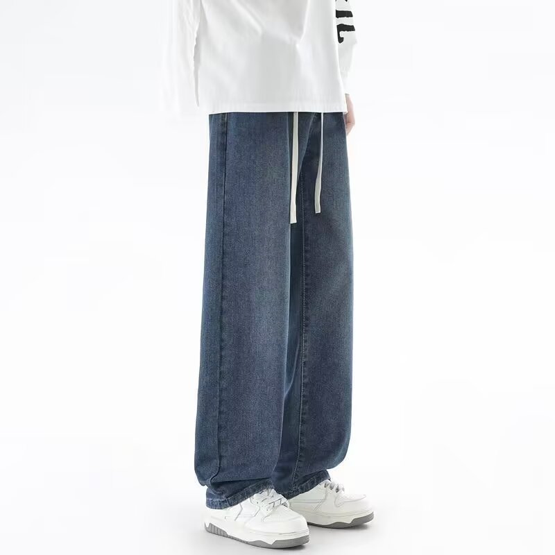 Herren Jeans Japan Style – Kordelzug Elastikbund Denim Hose