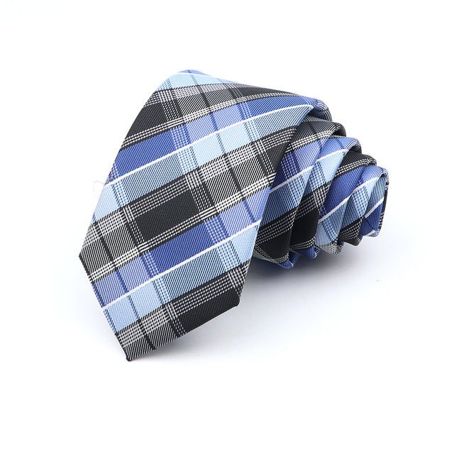 Slim Krawatte 6cm kariert modern Herren Polyester elegant