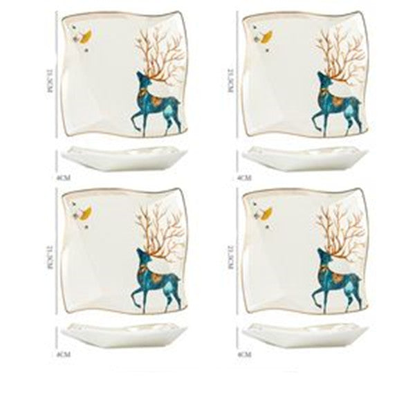 Ceramic Steak Plate Porcelain | Elegant Dinner Plate Kitchen