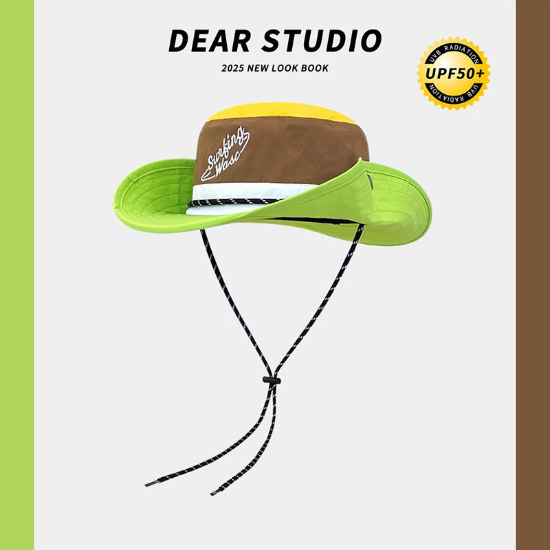 Women's Color Block Fisherman Hat – Stylish Sun Protection Bucket Hat