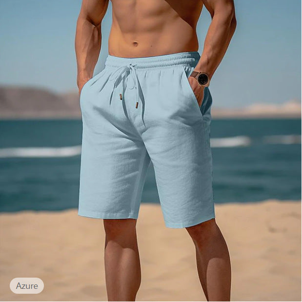 Men's Beach Shorts with Drawstring – Breathable Summer Shorts