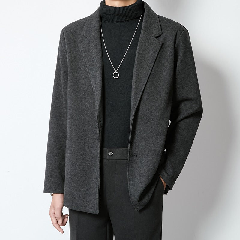 Men's Casual Wool Blazer Loose Fit – Elegant Leisure Blazer