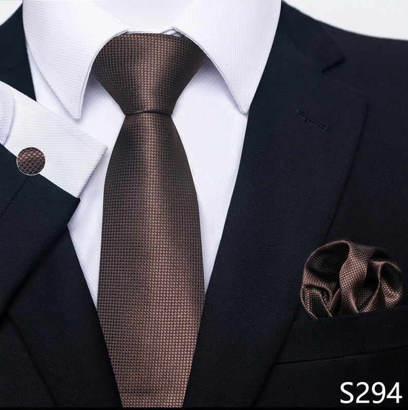 Men's Tie Set Business Scarf Cufflinks Elegant