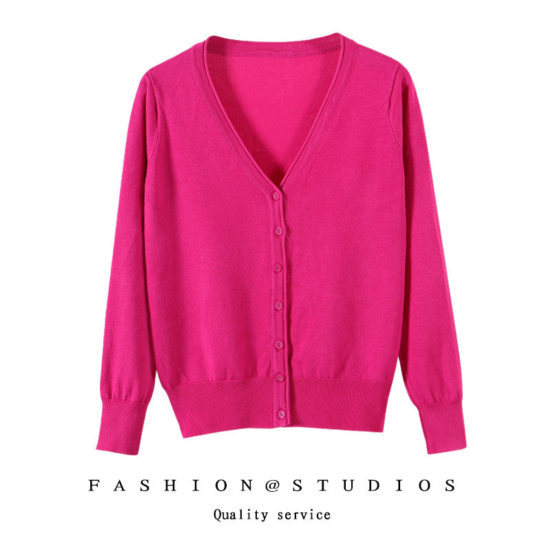 Women's Slim Fit Knitted Cardigan – Plus Sizes Spring Autumn