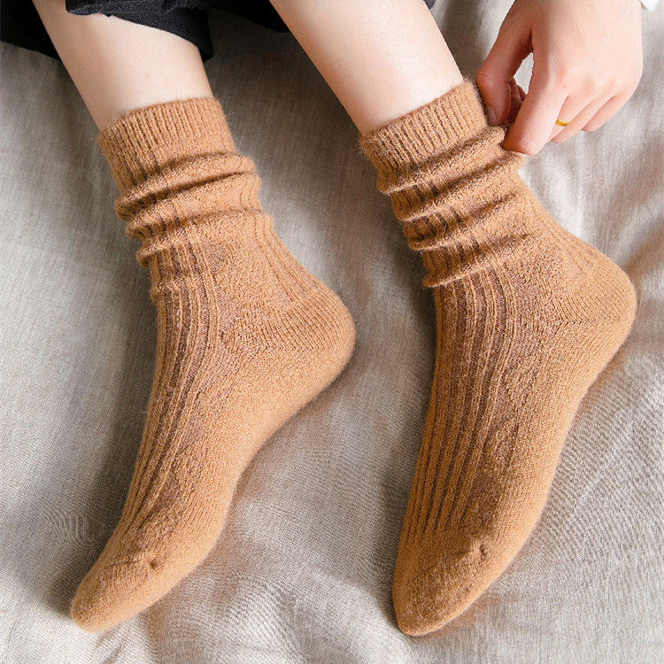 Damen Kaschmir Kniestrümpfe Warm – Dicke Kuschel Langsocken