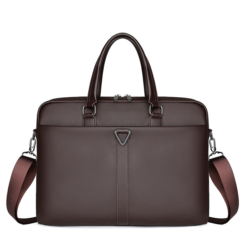 Men's PU Business Briefcase XL – Travel Laptop Shoulder Bag Elegant