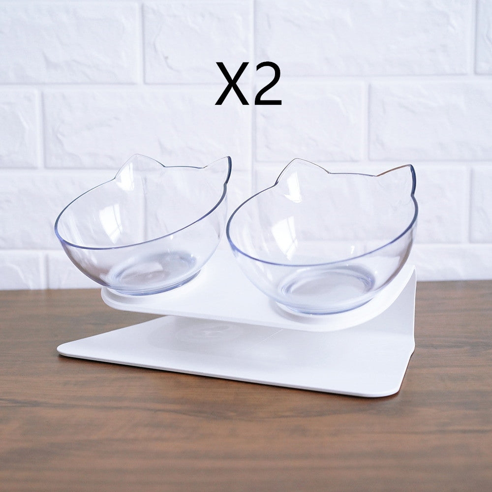 Double Bowl Dog Cat | Elevated Non-Slip Feeder Set