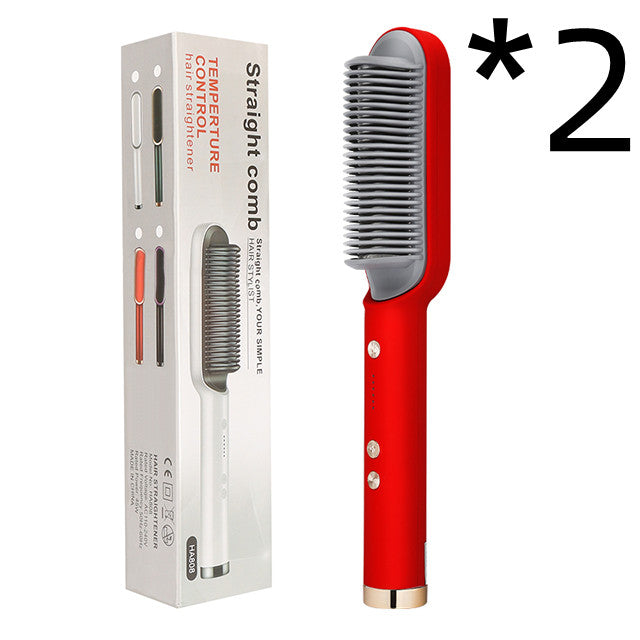 2-in-1 Glättungsbürste & Lockenstab – Ionen Haarstyler Elektrisch