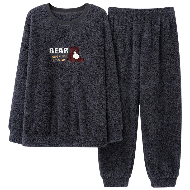 Herren Winter Pyjama Set Coral Fleece | Warm & weich Nachtwäsche | Thermo Homewear
