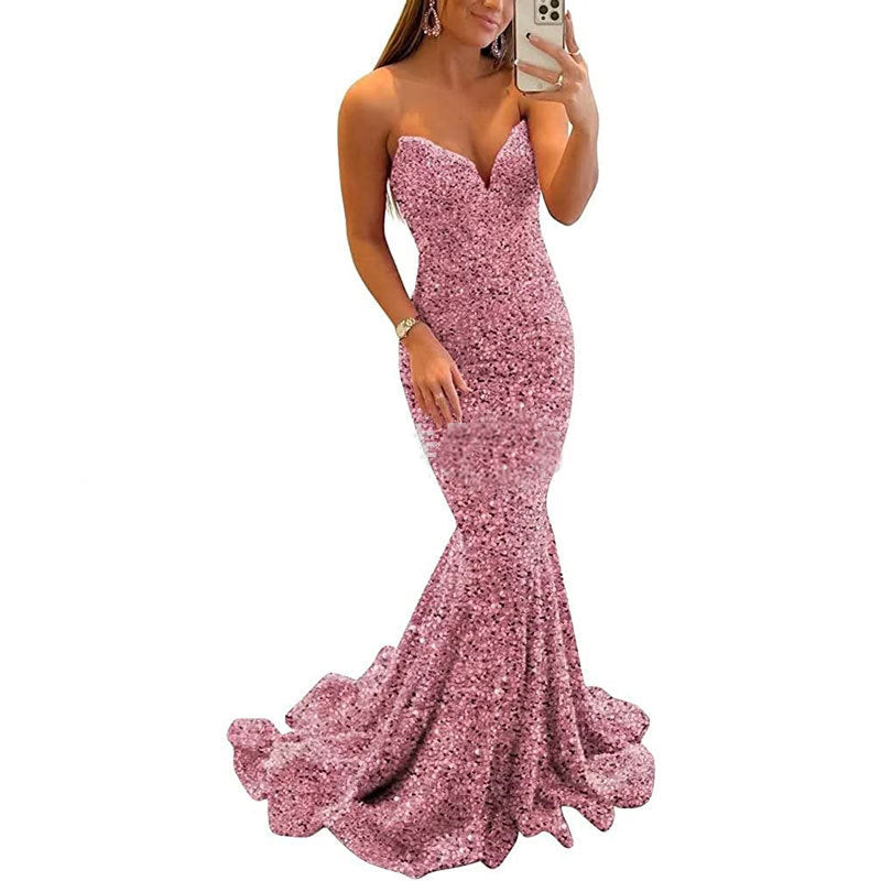 Luxurious Sequin Evening Gown – Sexy Maxi Gala Dress for Unforgettable Appearances