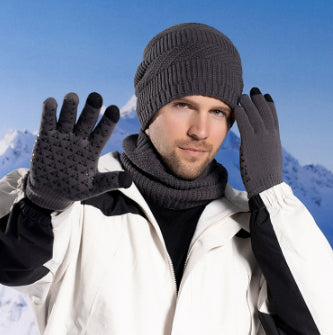 Men's Winter Set Hat Scarf Gloves Thick Warm Outdoor