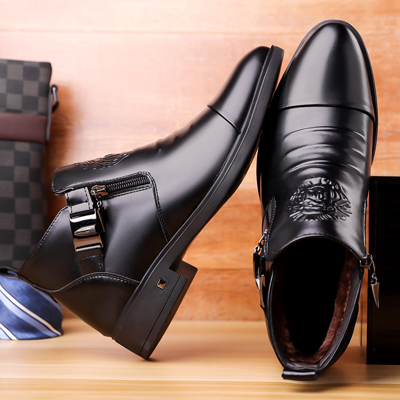Men's Retro Ankle Boots Wide Fit – Trendy Ankle Boots with Side Chains