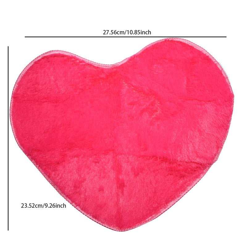 Heart Rug Bedroom | Fluffy Silk Wool Doormat