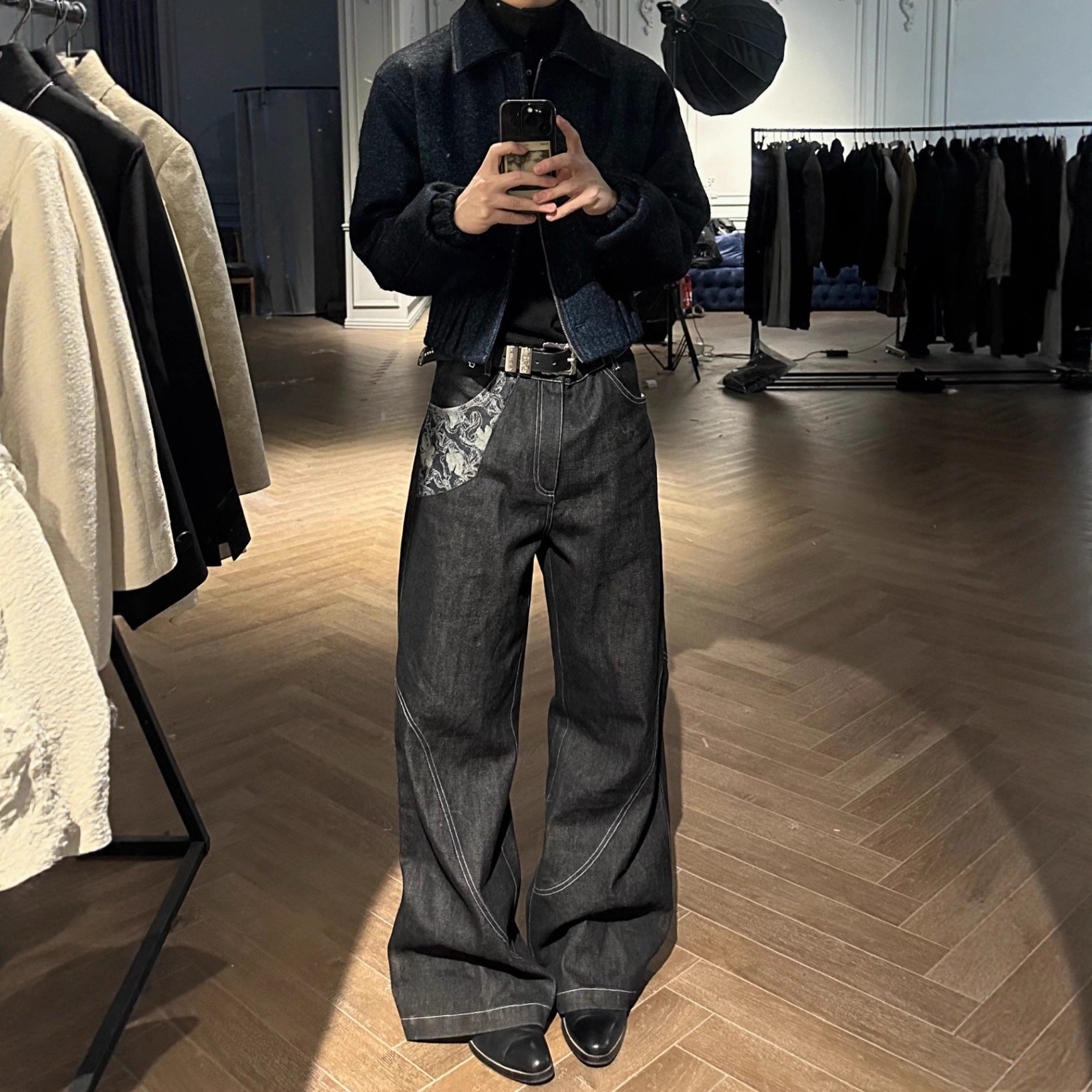 Men's Wide Leg Flared Trousers – Loose Fit Trend Casual Pants