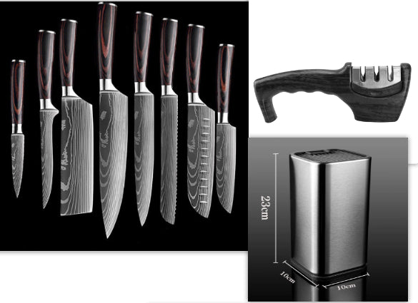 Kitchen Knife Set Stainless Steel | Chef Knife Cleaver Professional