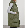 Women's Hooded Vest Mid-Length – Polyester, Warm & Casual Style
