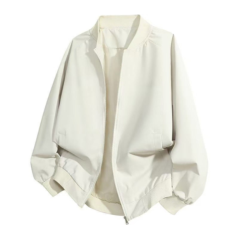 Men's Plain Baseball Jacket – Fashionable College Transitional Jacket