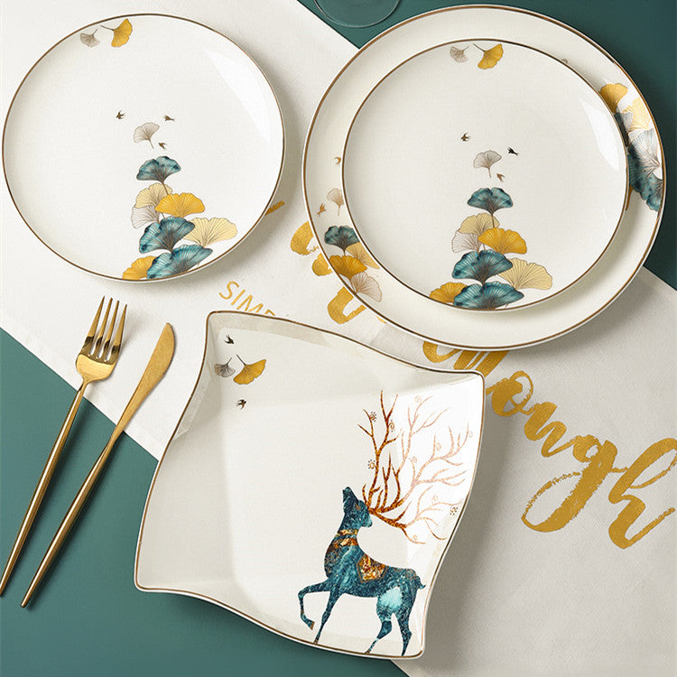 Ceramic Steak Plate Porcelain | Elegant Dinner Plate Kitchen