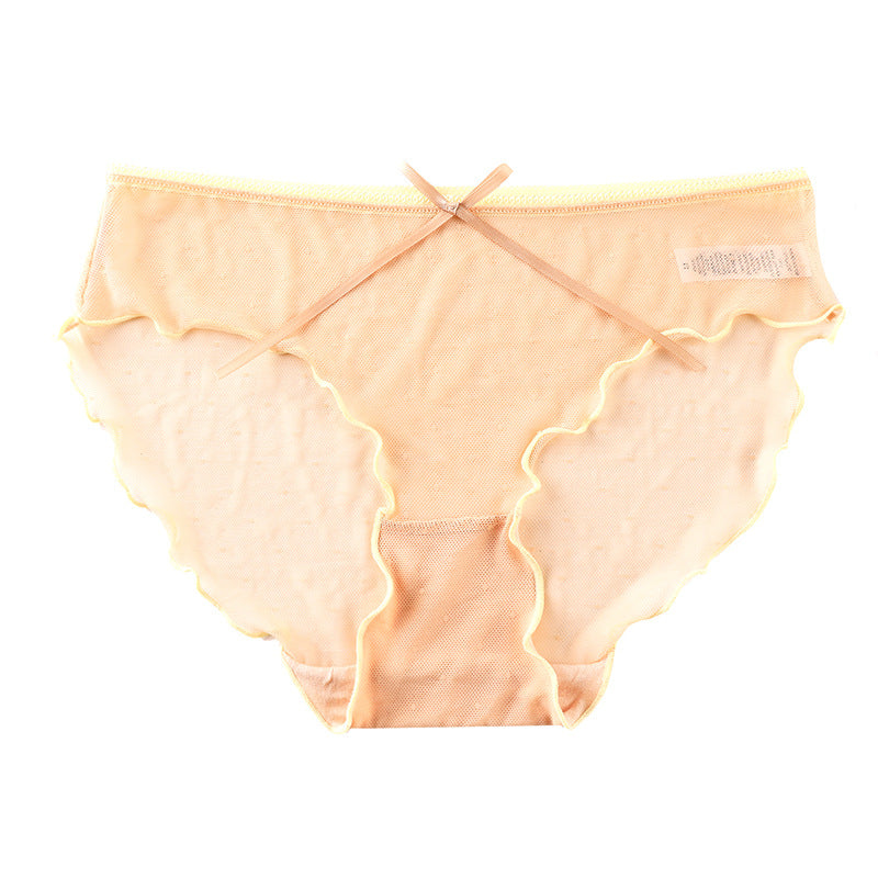 Women's Transparent Briefs with Lace & Bow – Elegant, playful & sexy